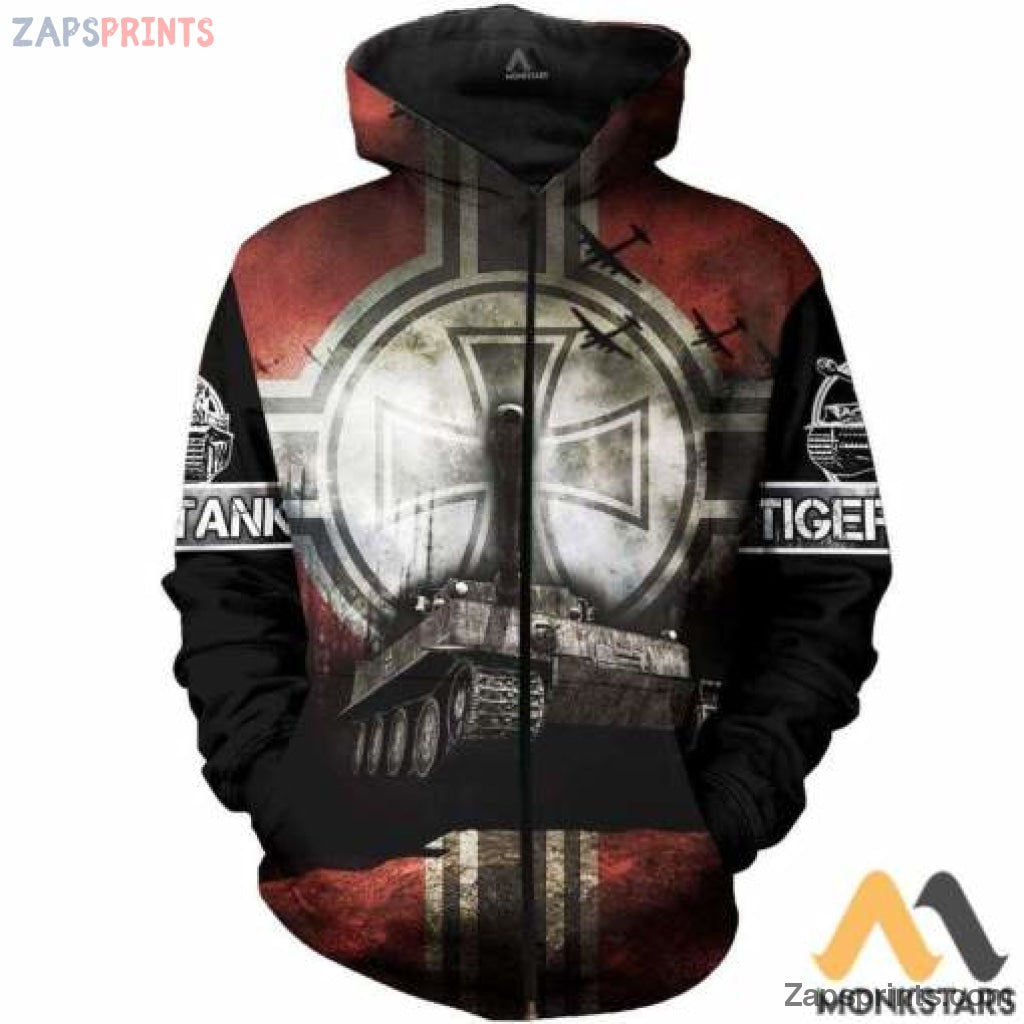 Tiger Tank German 3D All Over Printed Zip Hoodie For Men Women 191581