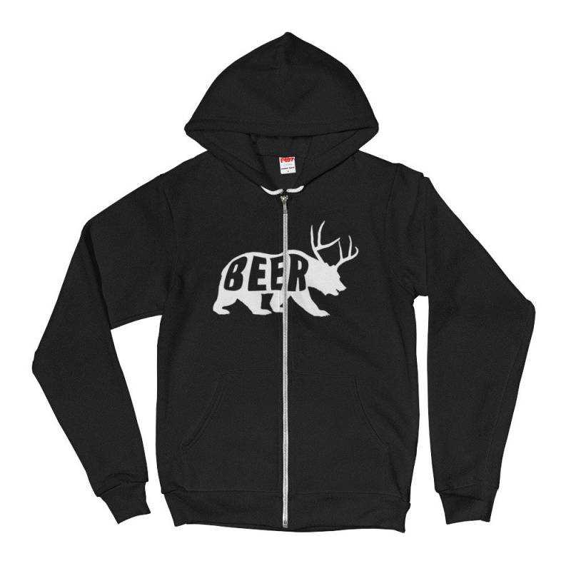 Beer Bear Deer Sunny Hoodie Sweatshirt | Hooded Vintage | Retro Hipster | Unisex Sweater