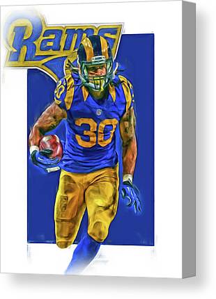 Todd Gurley Los Angeles Rams Oil Art 2 Joe Hamilton Canvas Print