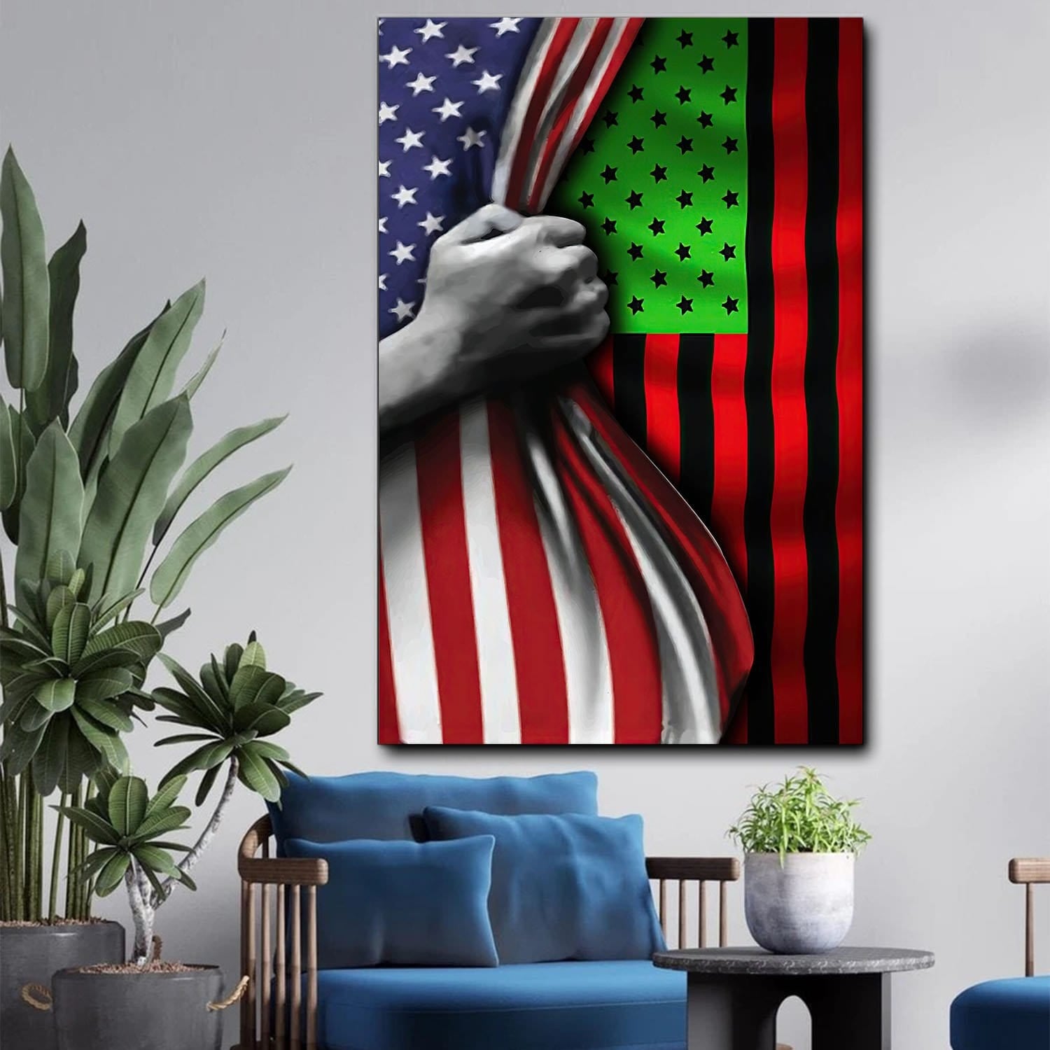 African American Poster Art American Flag African Home Decor