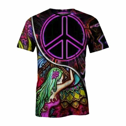 Girl Hippie Led Logo 3D All Over Printed Shirts For Men And Women, Gift For Hippie Lover, Hippie Soul