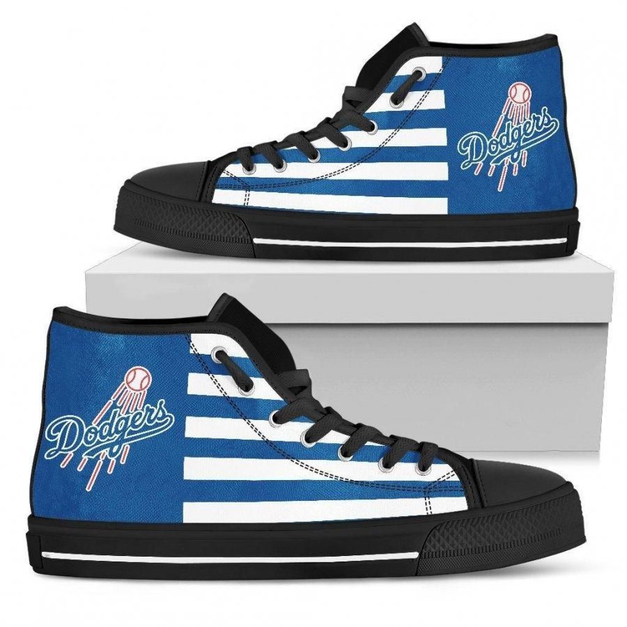 American Flag Los Angeles Dodgers High Top Shoes #382