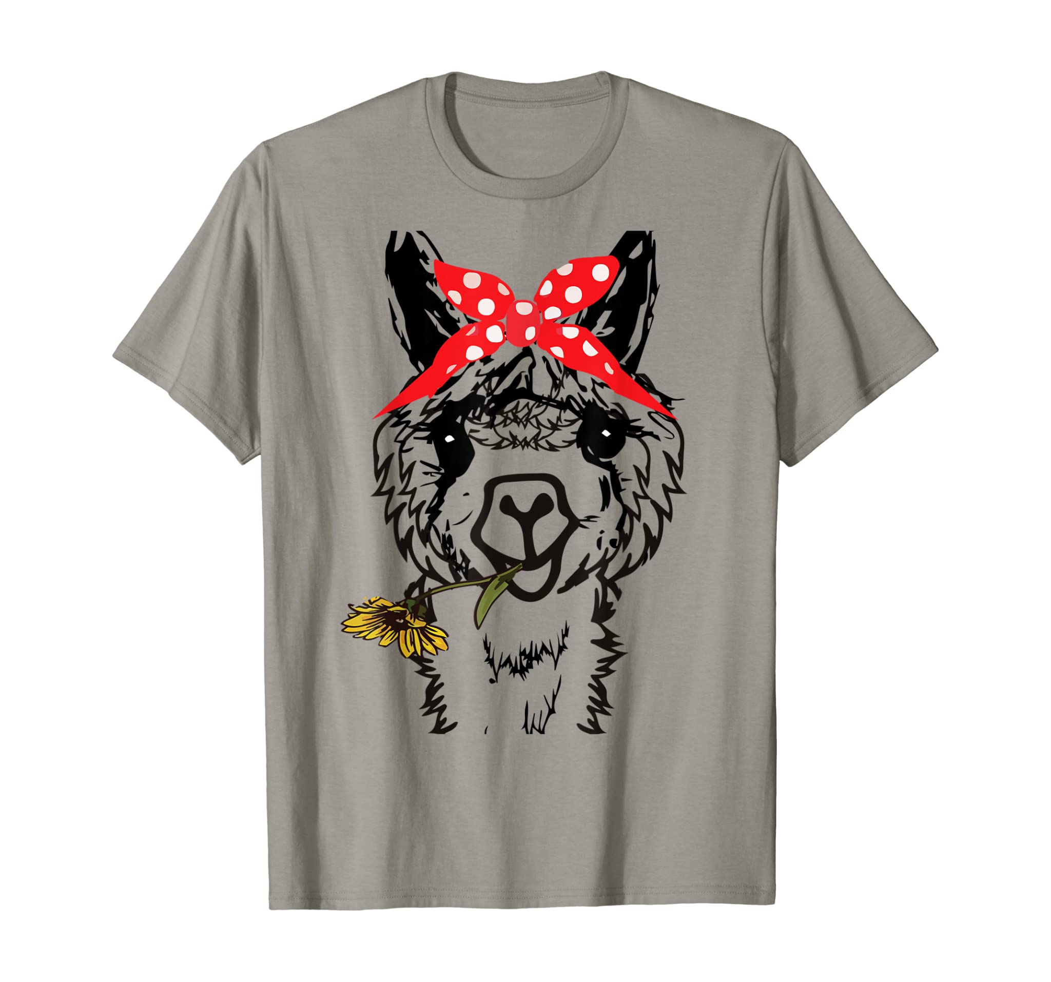 Women’s Llama Bandana – Alpaca Llama Animal Graphics Funny T-Shirt