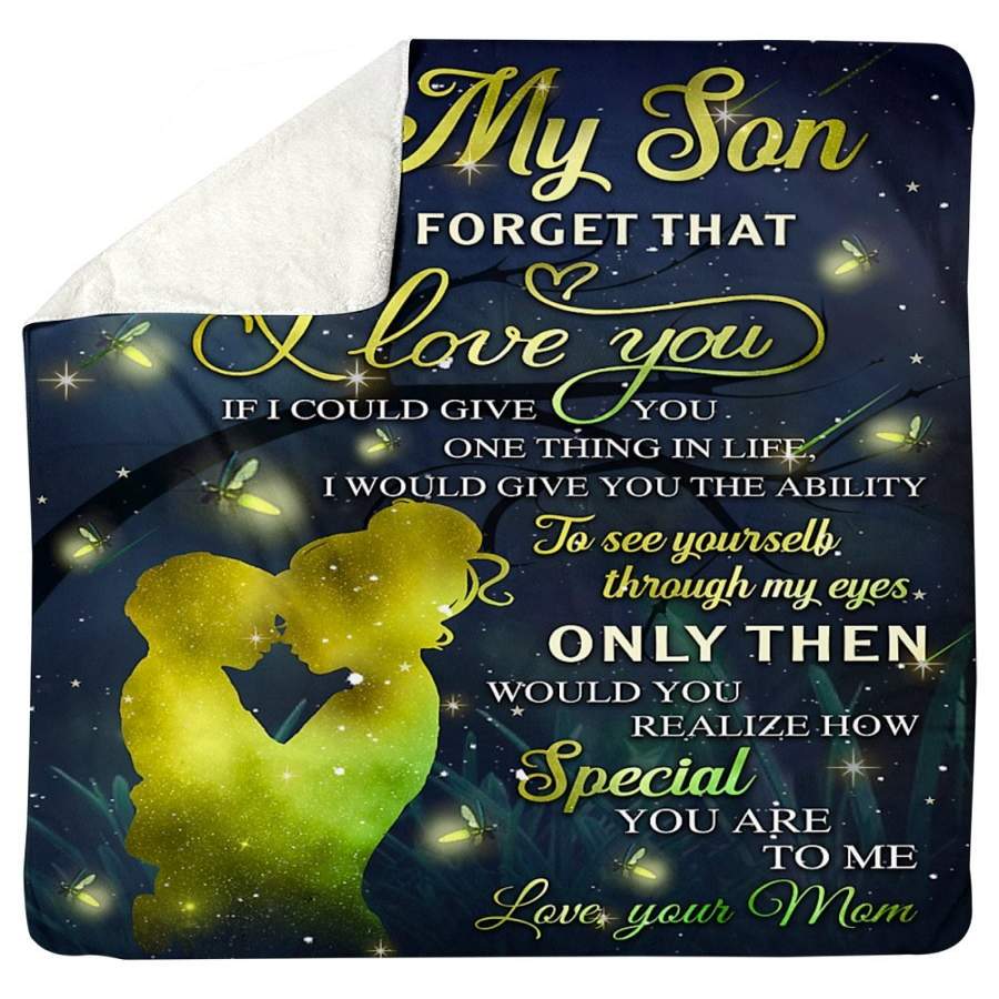 To My Son I Love You Custom Design From Mom Sherpa Blanket