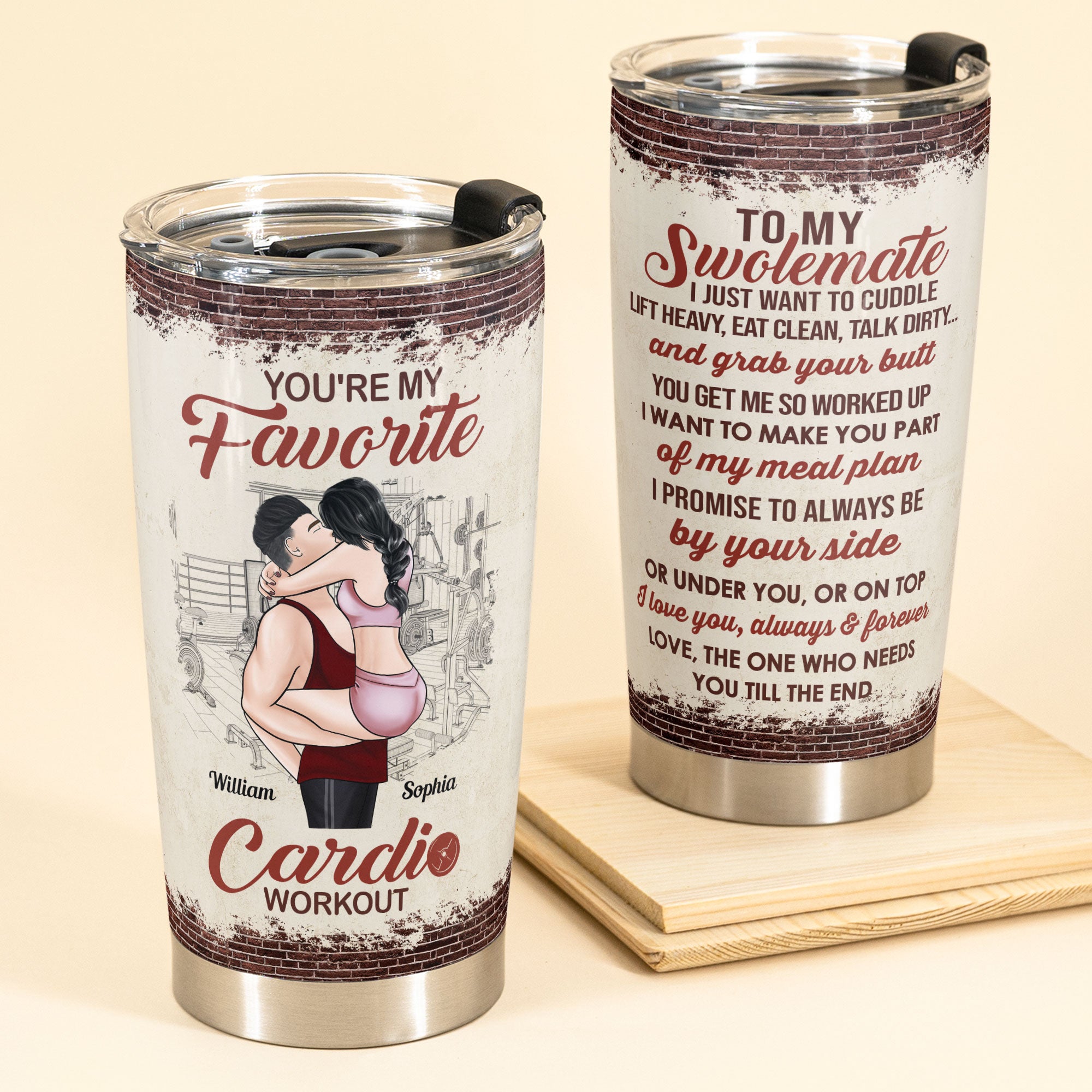 You’Re My Favorite Cardio Workout – Personalized Tumbler Cup – Birthday, Loving Gift For Gym Couple, Lover Husband, Wife