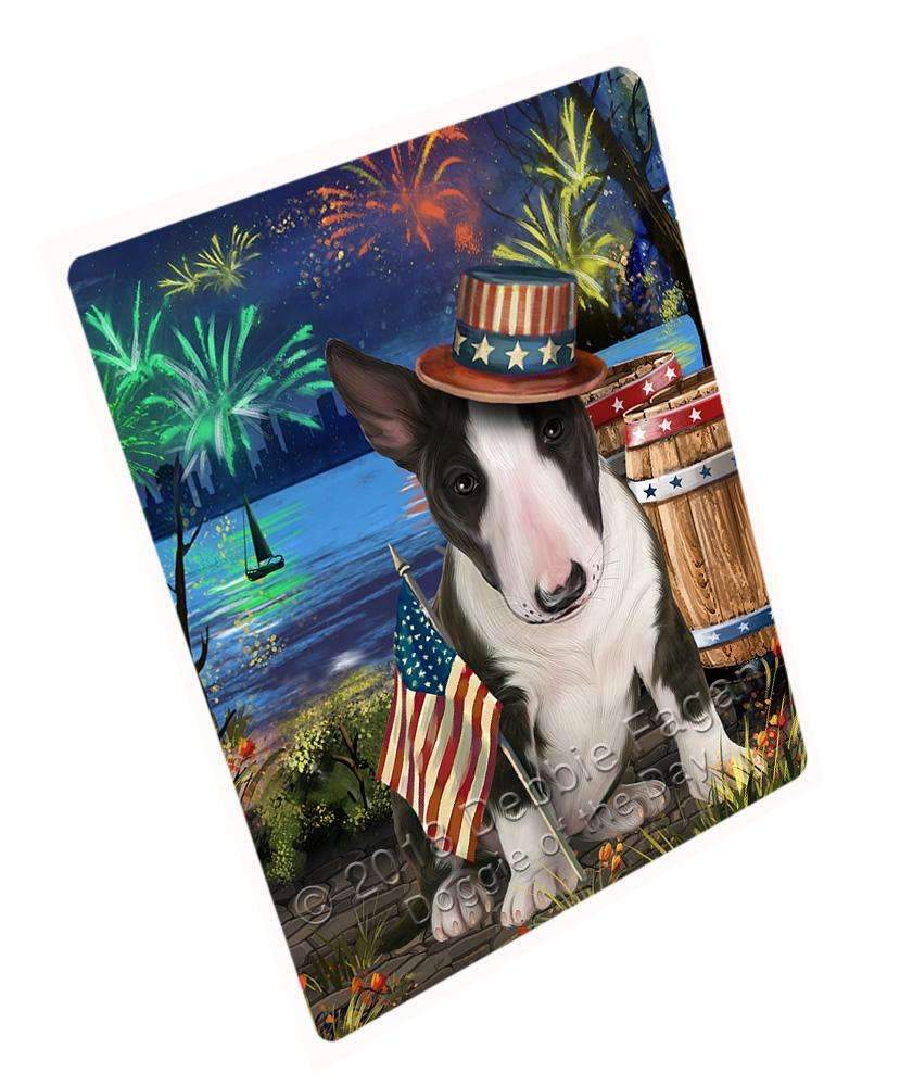 4Th Of July Independence Day Fireworks Bull Terrier Dog At The Lake Blanket Blnkt76125