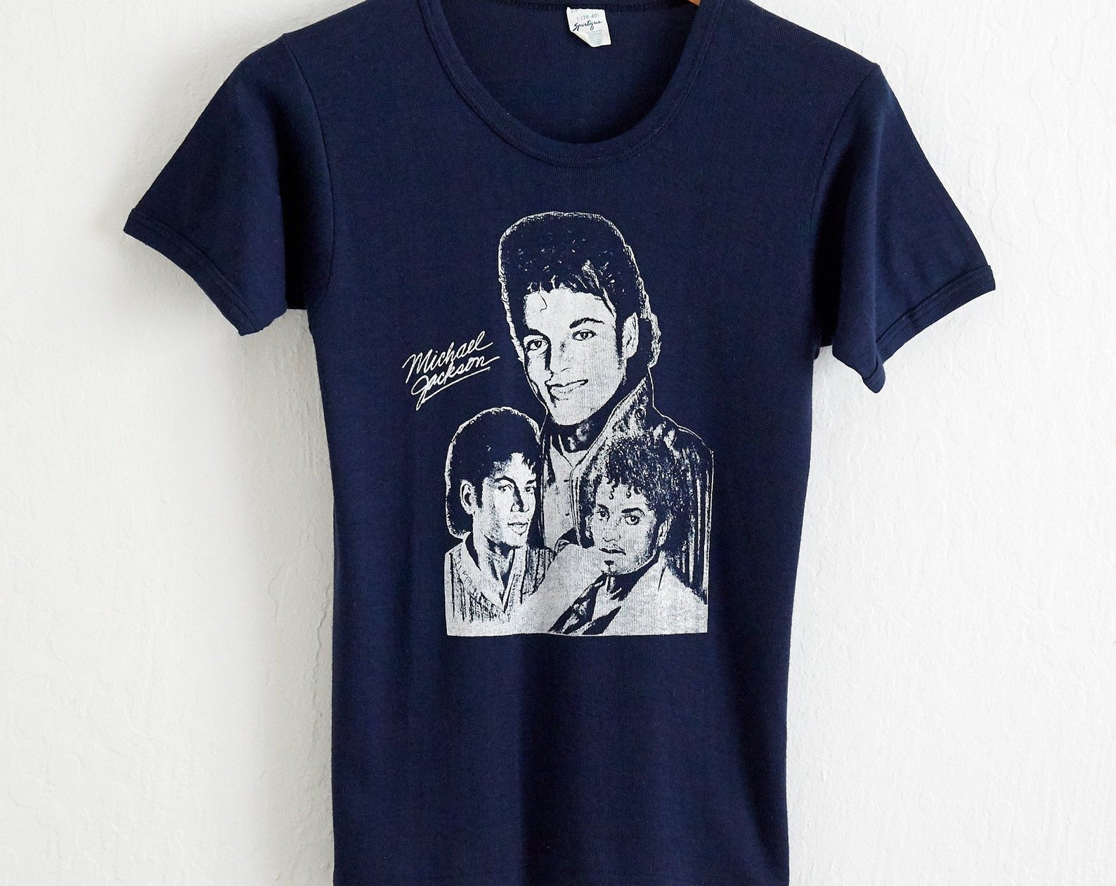 Vtg Deadstock 1984 Michael Jackson Concert Tour T Shirt  Sxs Navy Blue Victory Tour Tee Jackson 5 Janet Hip Hop Rap Tee Bootleg