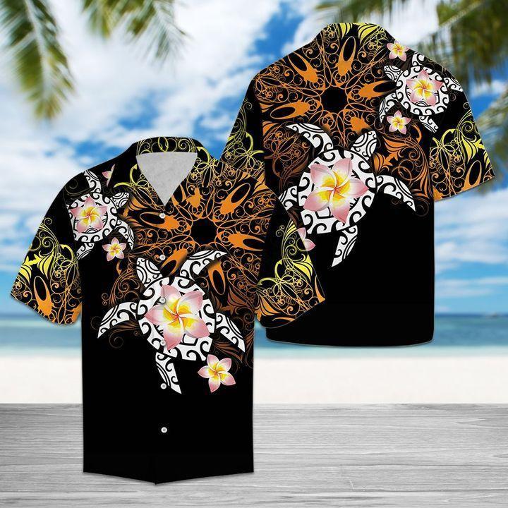 Turtle Floral Hawaiian Shirt