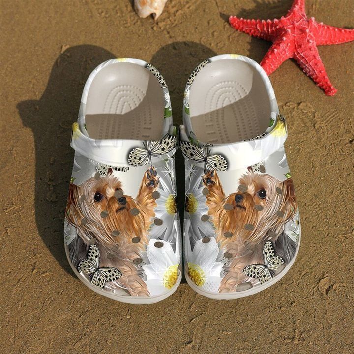 Yorkie Daisy Sku 2762 Crocss Crocband Clog Comfortable For Mens Womens Classic Clog Water Shoes