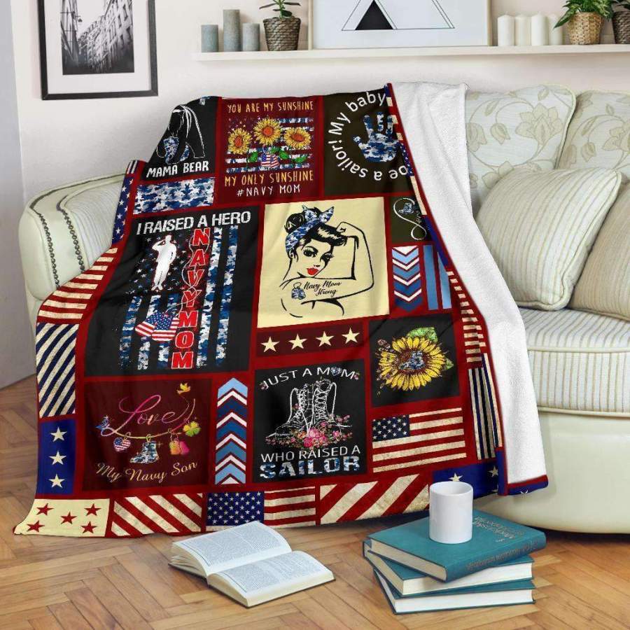 I Raised A Hero Navy Mom Blanket Giving Navy Mom