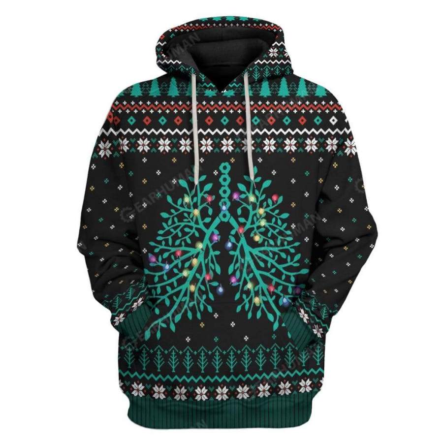 Ugly Respiratory Christmas Lights Custom Tshirt Hoodies Apparel