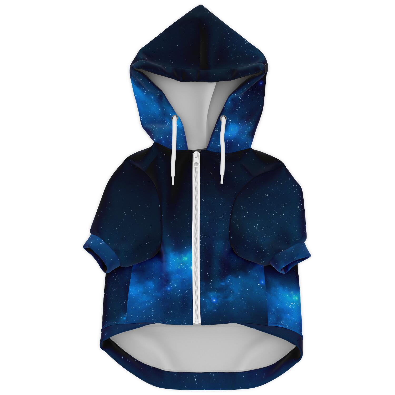 Zip-Up Dog Hoodie – Galaxy Blue