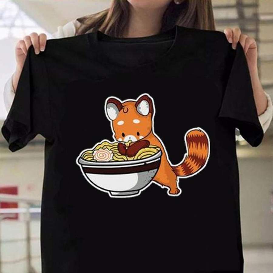 Red Panda T Shirt , Ramen Shirt , Japanese Noodles Gifts , Animal Lover Gift ,Cute Red Panda