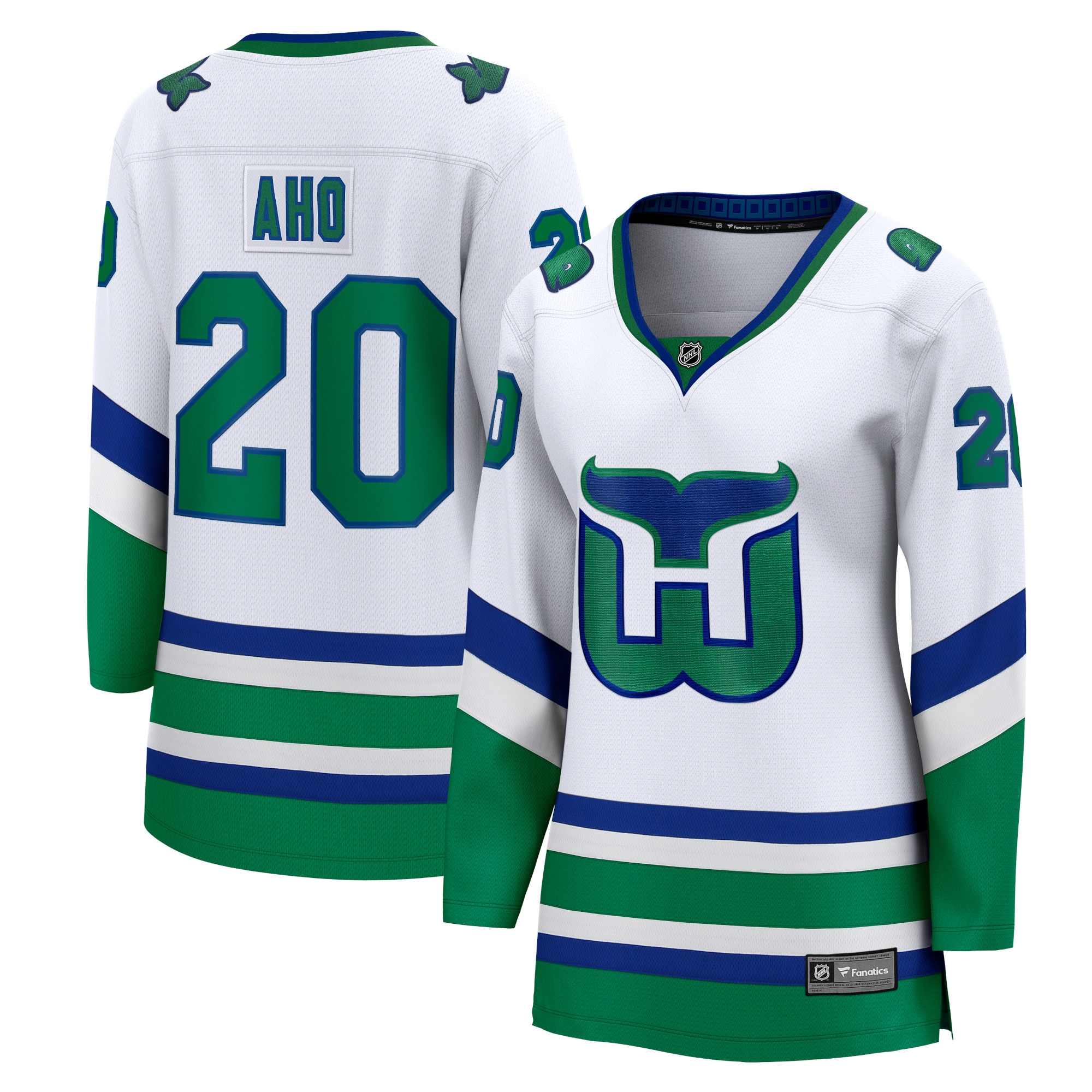 Sebastian Aho Carolina Hurricanes Branded Women's Whalers Premier Breakaway Jersey – White