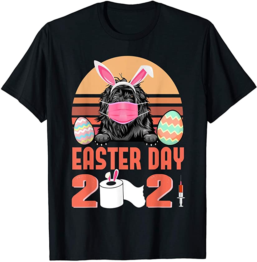 Portuguese Water Dog Face Mask Bunny Egg Easter Day 2021 T-Shirt