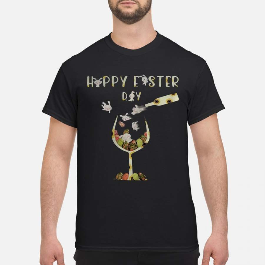 Bunny Wine Happy Easter Day – Men-T-Shirt