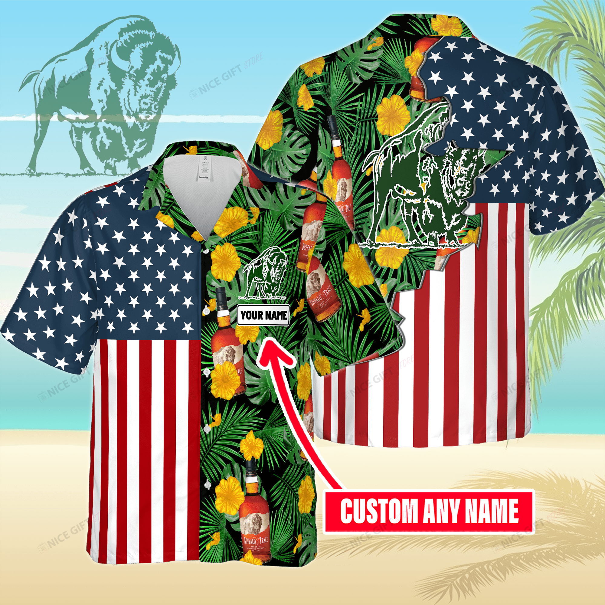 Buffalo Trace Custom Name Hawaiian Shirt 3Hs-K9N9