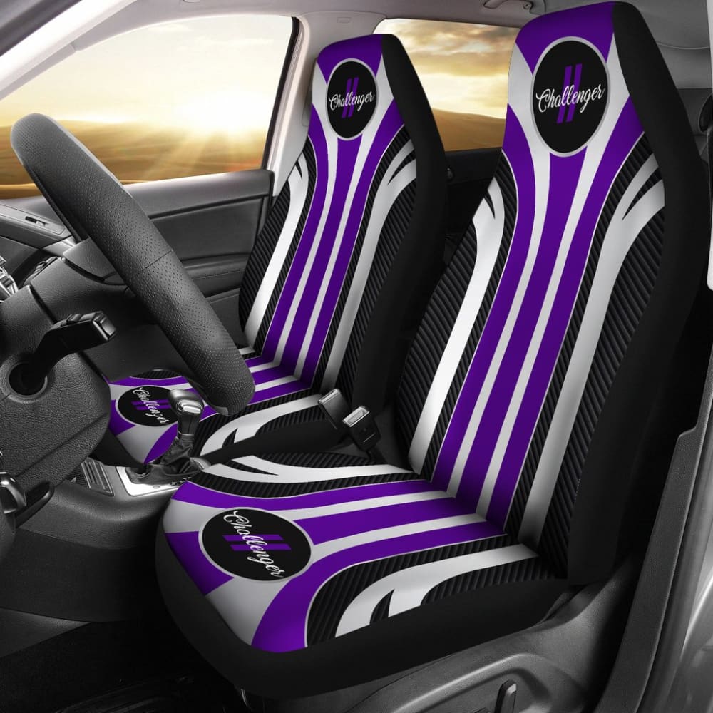 Purple Dodge Challenger Car Decor Items Car Seat Covers 211803