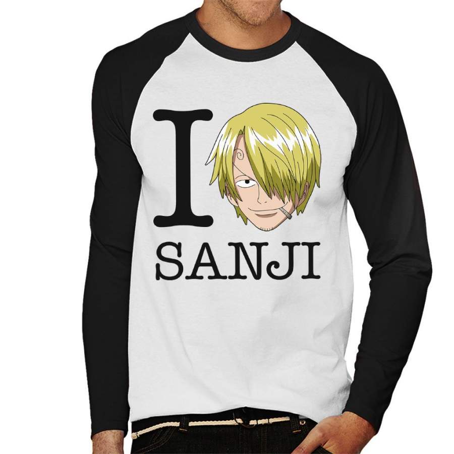 I Heart Vinsmoke Sanji One Piece Men’s Baseball Long Sleeved T-shirt