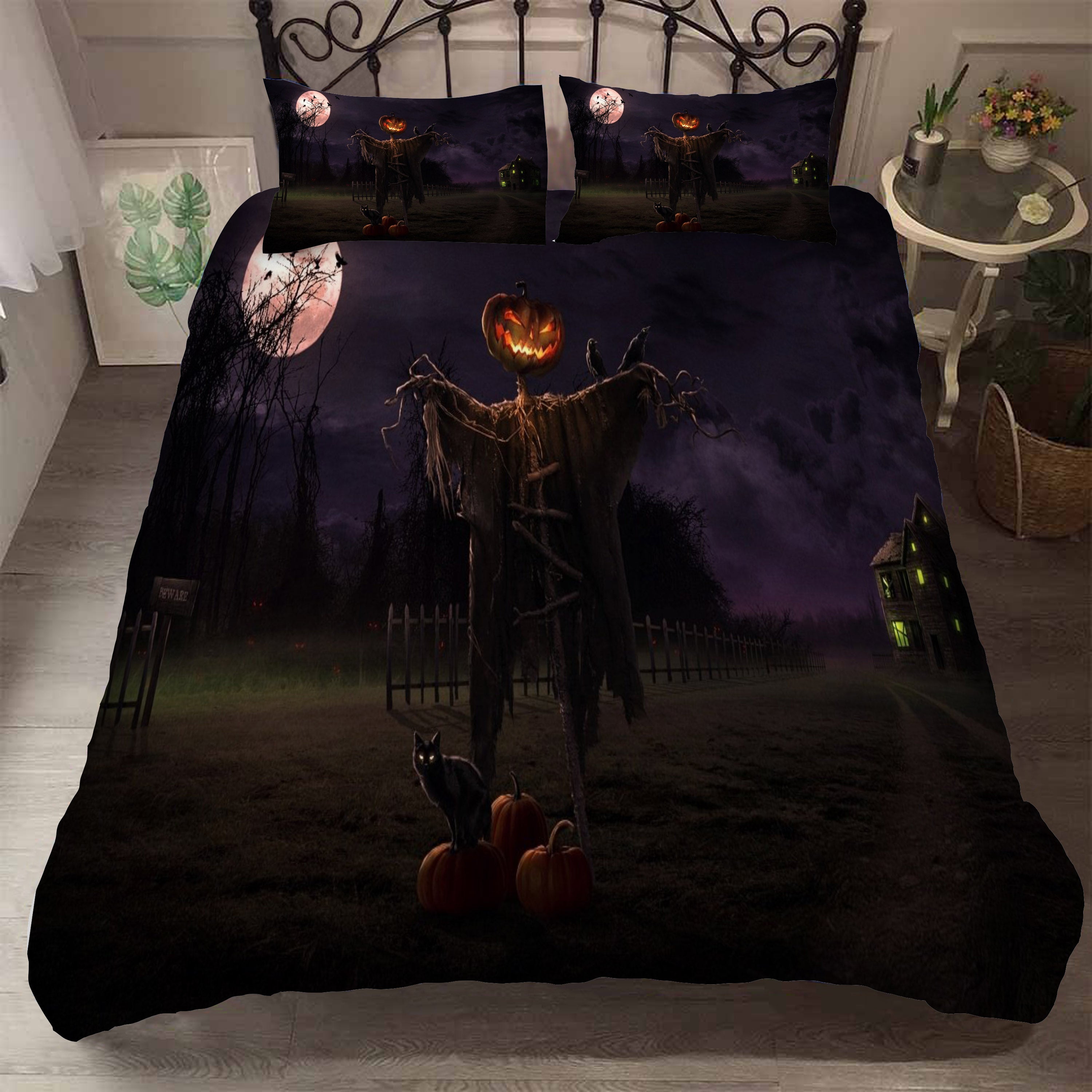 3D Halloween Skeleton Ghost Quilt Cover Set Bedding Set Duvet Cover Pillowcases 6