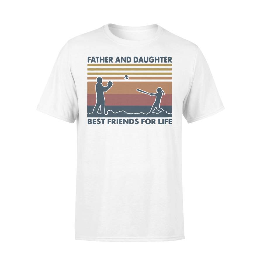 Softball Father And Daughter Best Friends For Life Vintage T-shirt
