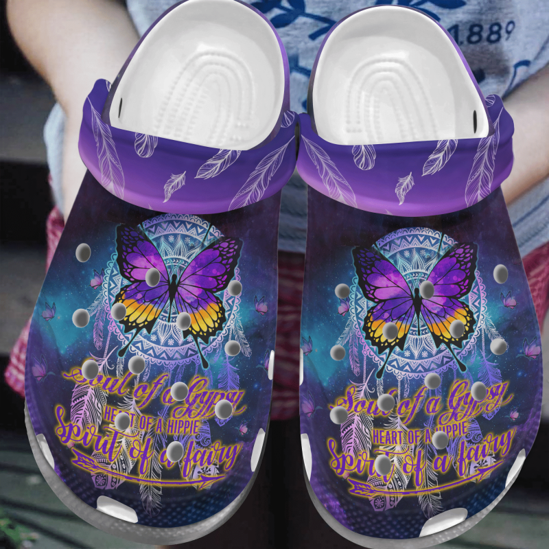 Dreamcatcher Coloring Butterfly Shoes – Heart Of A Hippie Clog Gifts For Friends