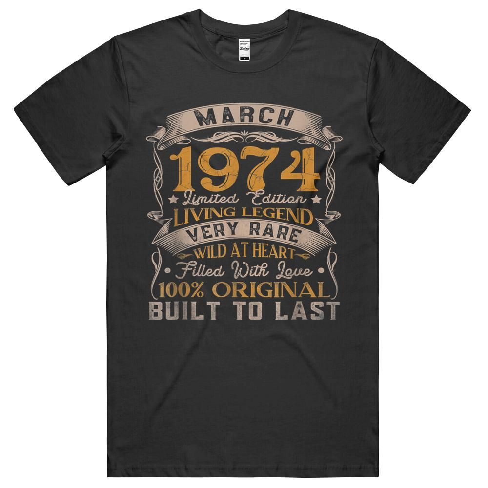 47th Birthday Gift 47 Years Old Retro Vintage March 1974 Unisex Shirt