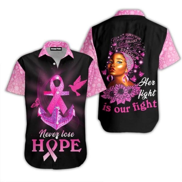 Her Fight Is Our Breast Cancer Hawaii Shirt For Men Women Ha8545