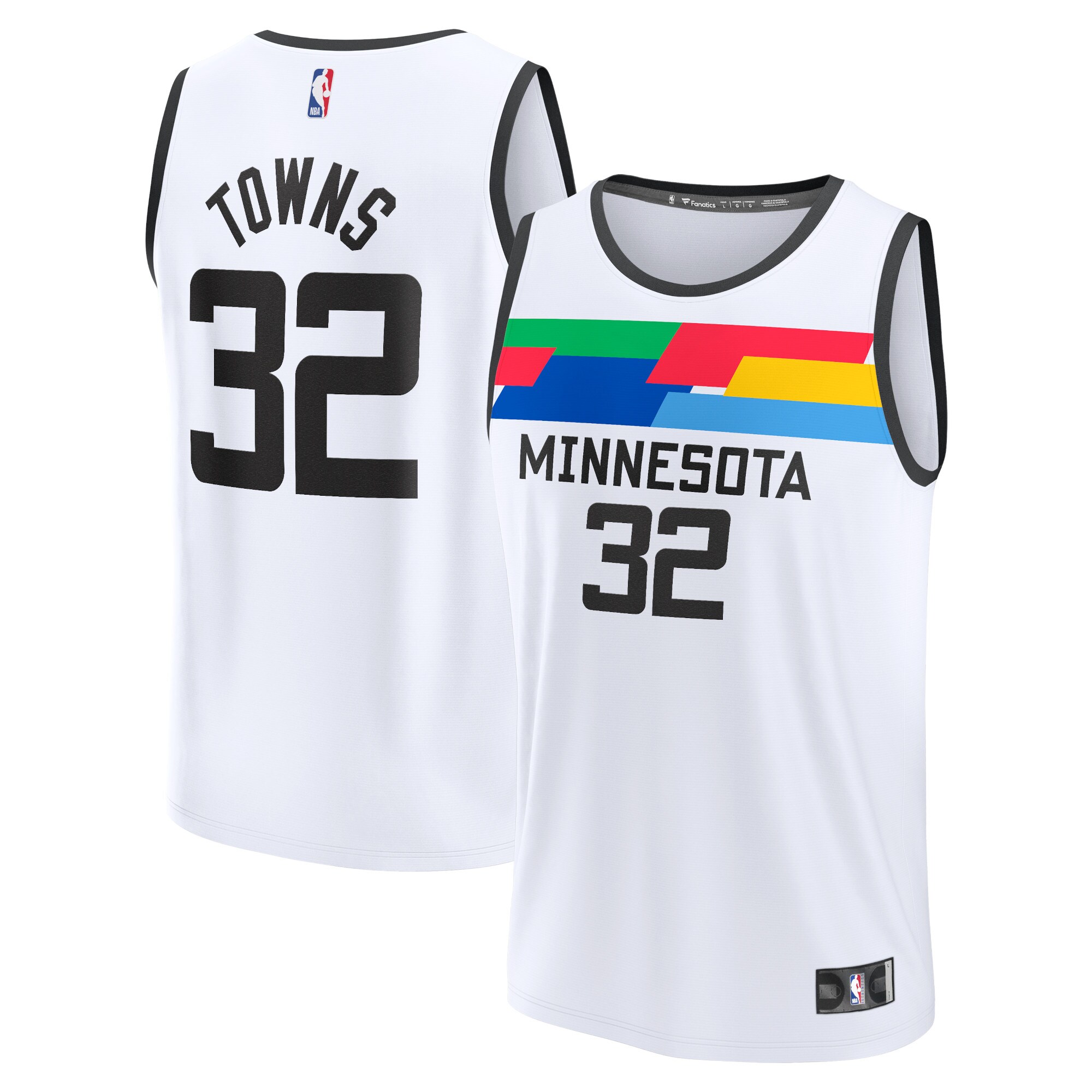 Karl-Anthony Towns Minnesota Timberwolves Fastbreak Jersey – City Edition – White