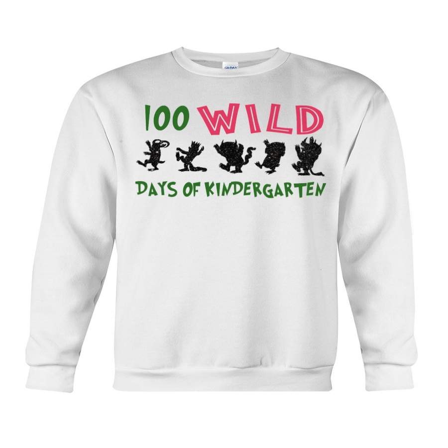 100 Wild Days Of Kindergarten For Animal Lovers Sweatshirt