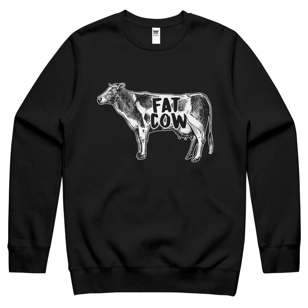 Fat Cow Agriculture Farmer Farming Farm Bell Gift Crewneck Sweatshirt
