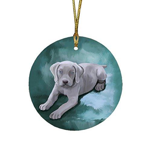 Weimaraner Puppy Dog Round Christmas Ornament