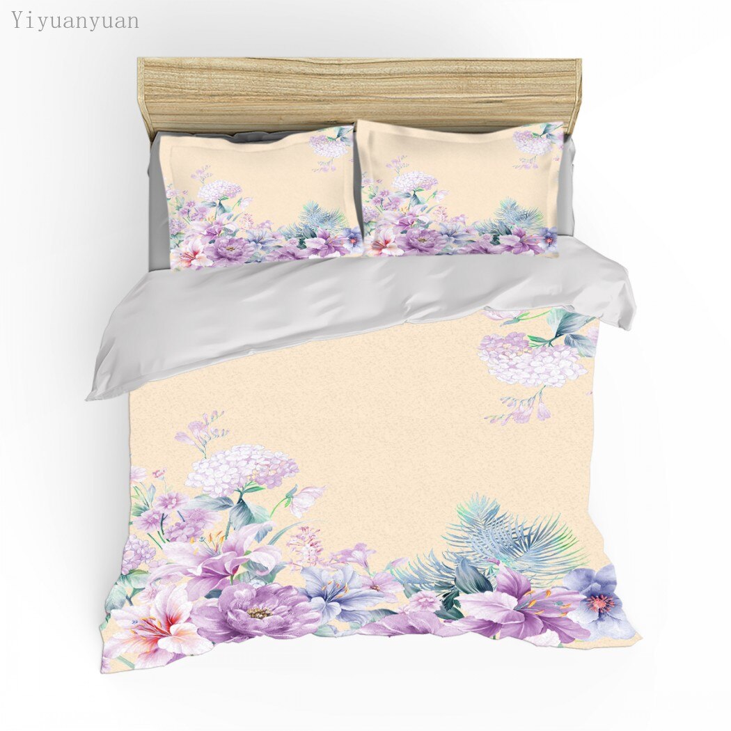 Tropical Jungle Bedding Set Floral Leopard Parrot 3D Duvet Cover Set Pillowcase Bed Set