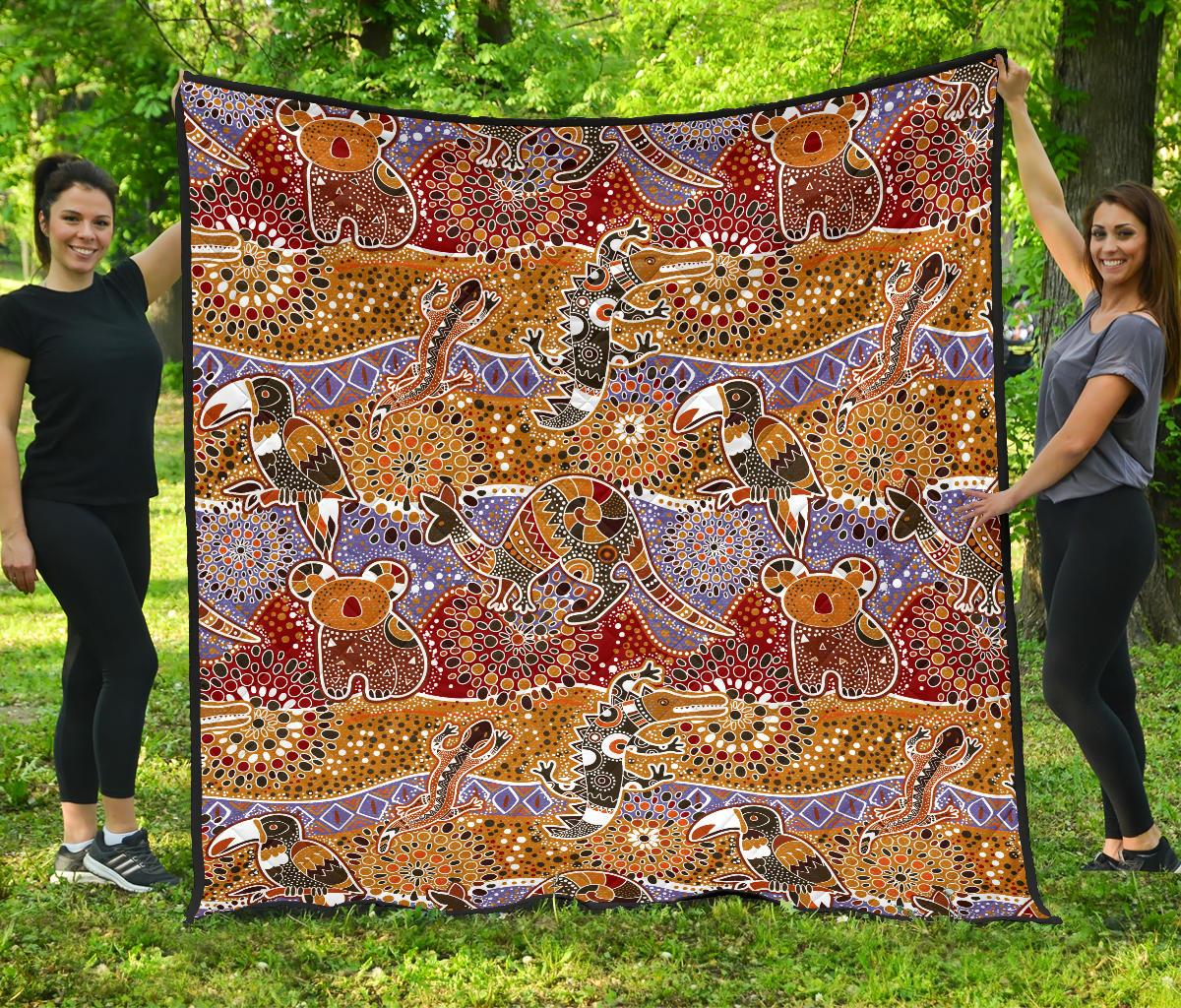 Premium Quilts – Aboriginal Patterns Coverlets Australian Animals