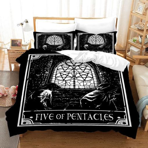 Tarot Five Of Pentacles 6 Duvet Cover Pillowcase Home Decor 3D Bedding Set