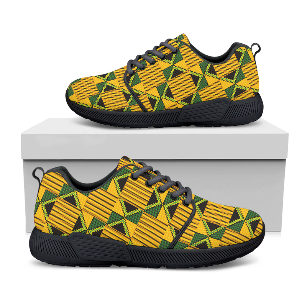 Kente Ethnic Pattern Print Black Athletic Shoes