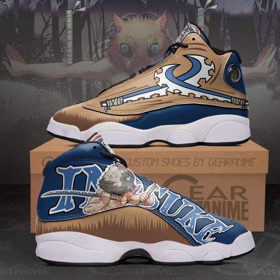 Inosuke Uniform Jordan 13 Sneakers Demon Slayer Anime Shoes MN10