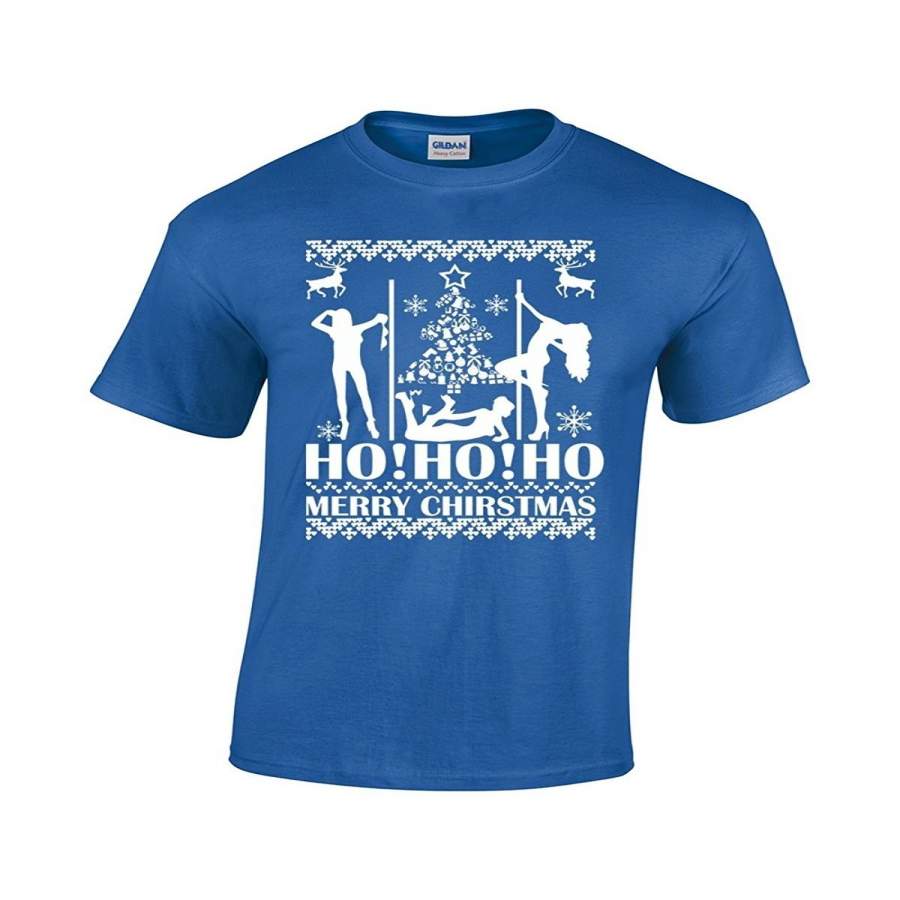 Merry Christmas Ho Ho Ho Stripper Dancers Ugly Christmas Sweater Playera Men Sports T Shirt