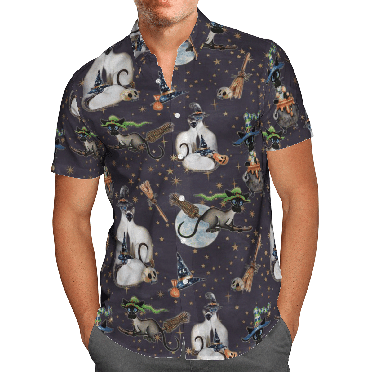 Siamese Cat Halloween Hawaiian Shirt