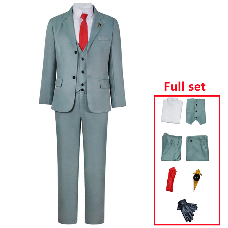 Anime Spy X Family Twilight Cosplay Costume Green Suit Shirt Tie Full Set Outfit Loid Forger Halloween Carnival Party Clothes alx