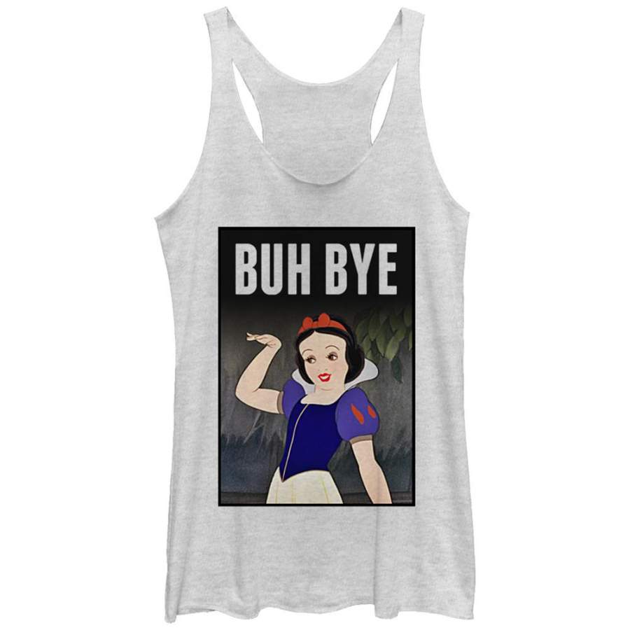 Snow White and the Seven Dwarves Women’s Bye  Racerback Tank White Heather S