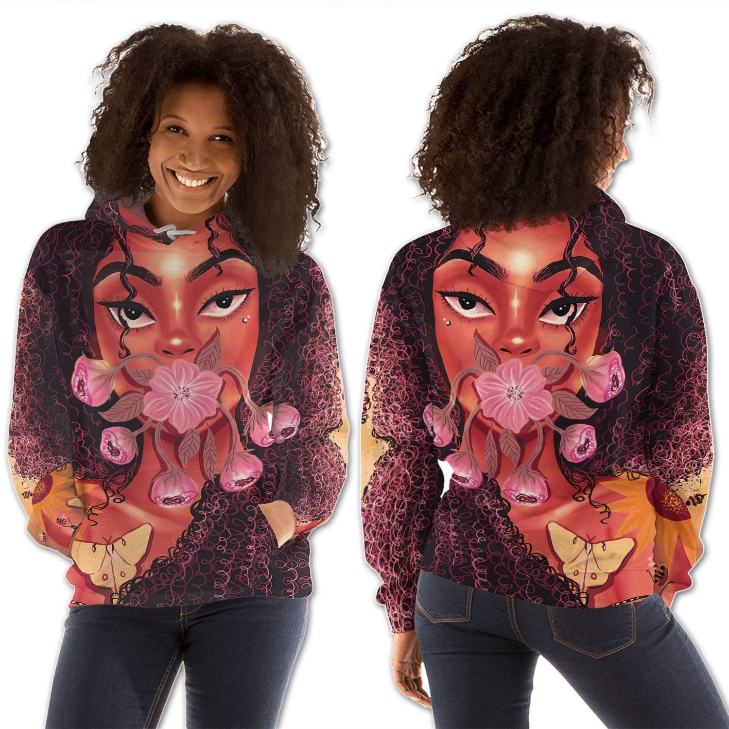 African American Hoodies Pretty Melanin Poppin Girl African American Clothing