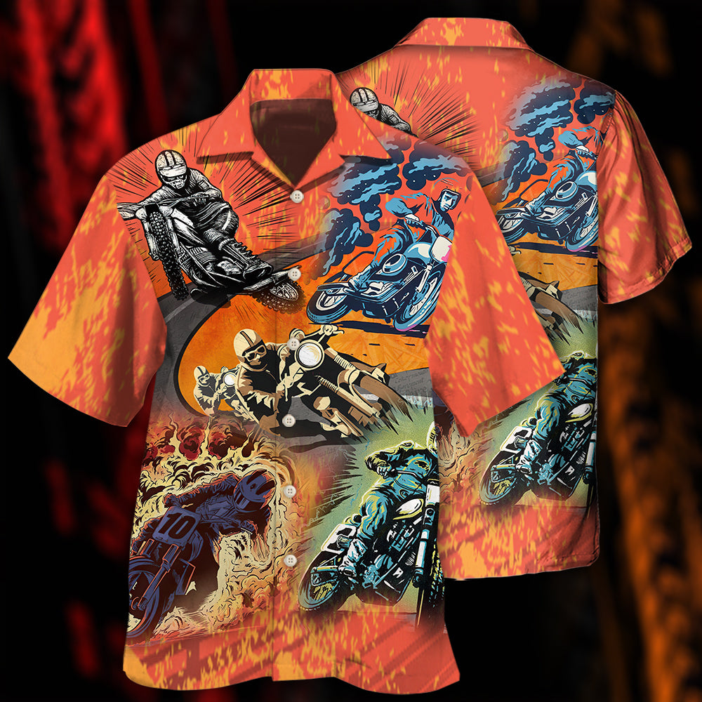 Motorcycle Fire Style Hawaii Shirt Ha93388