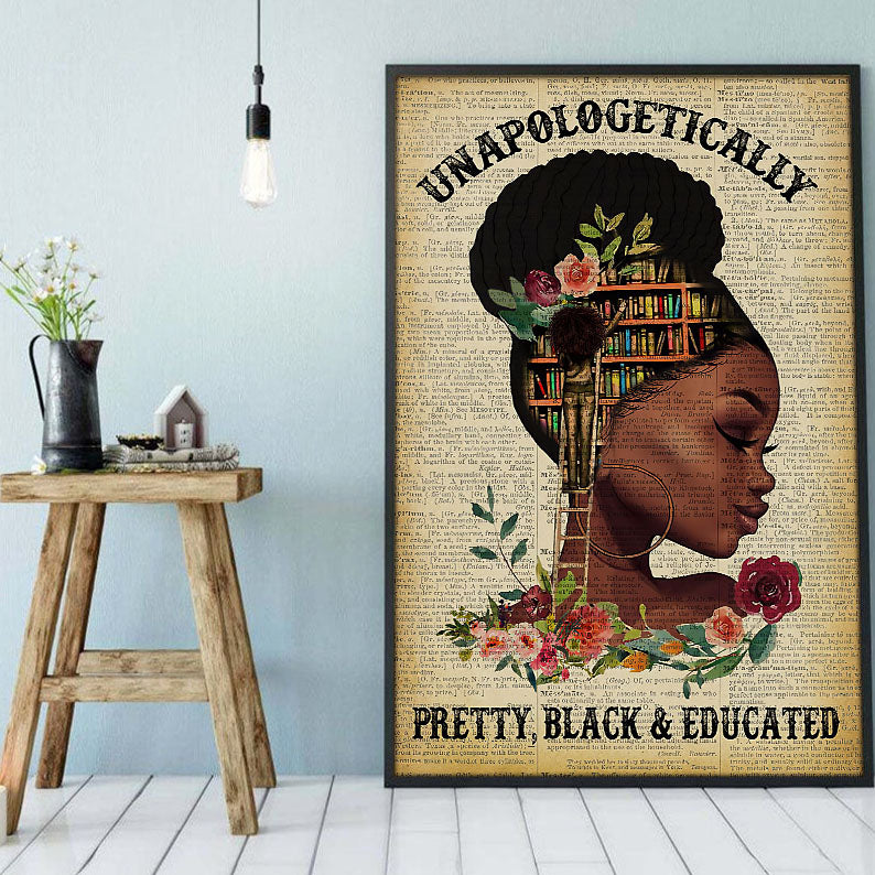 African American Canvas Prints Attractive Black History Month Poster Art Print African American Girl Black King Alluring Wall Art Designs