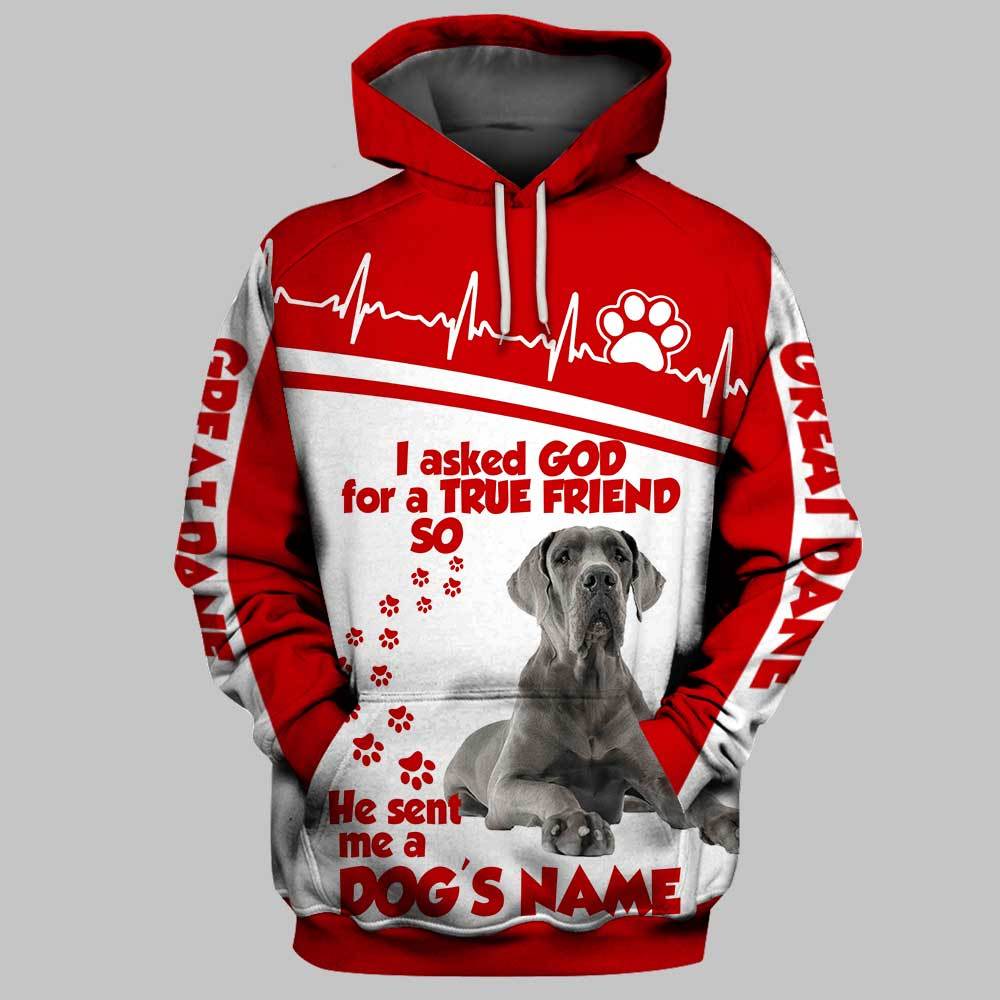 Personalized Name Great Dane 3D Full Printing
