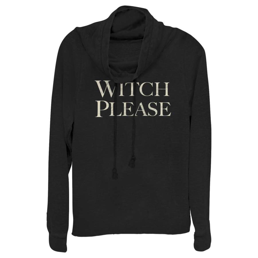 CHIN UP Junior’s Halloween Witch Please Text Cowl Neck Sweatshirt