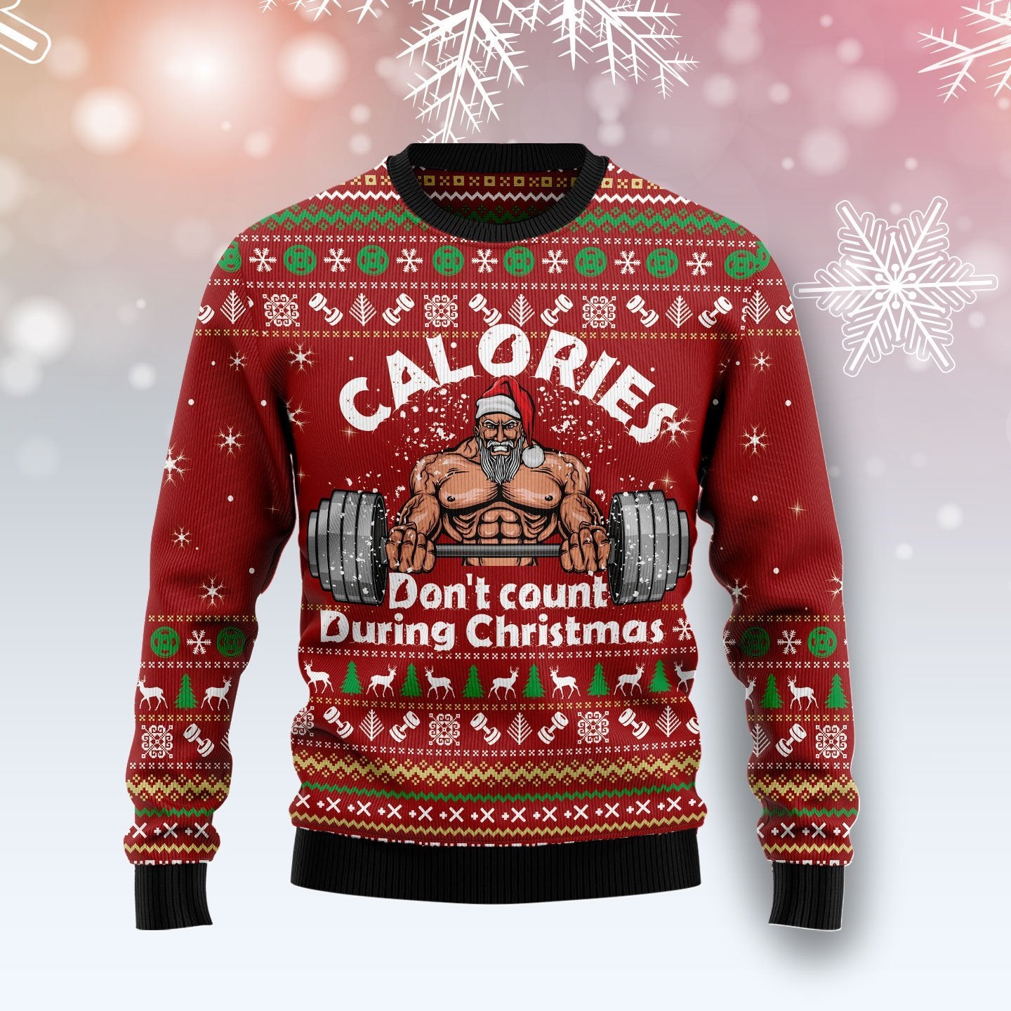 Calories Don‘T Count Ugly Christmas Sweater | For Men & Women | Adult | Us6040