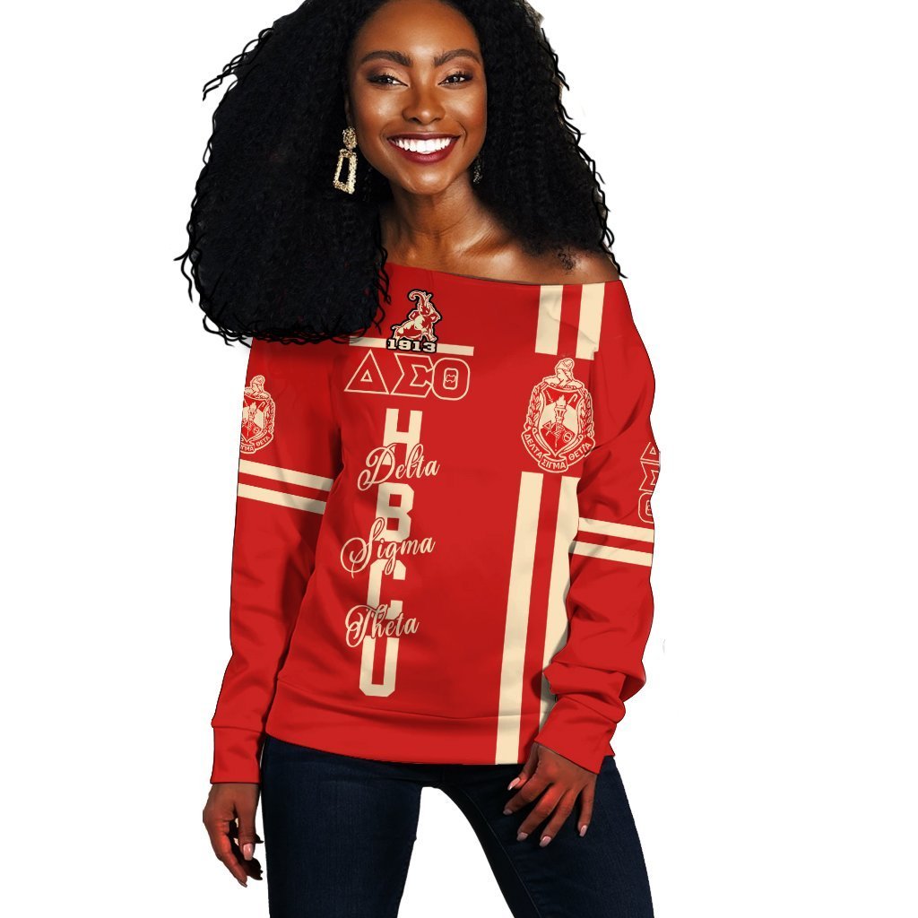 Greek Life Sweatshirt –  Hbcu Delta Sigma Theta Elephant Women Off Shoulder J5