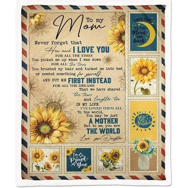 To My Mom Never Forget That How Much I Love You Fleece Blanket Gift For Mom From Daughter Home Decor Bedding Couch Sofa Soft And Comfy Cozy