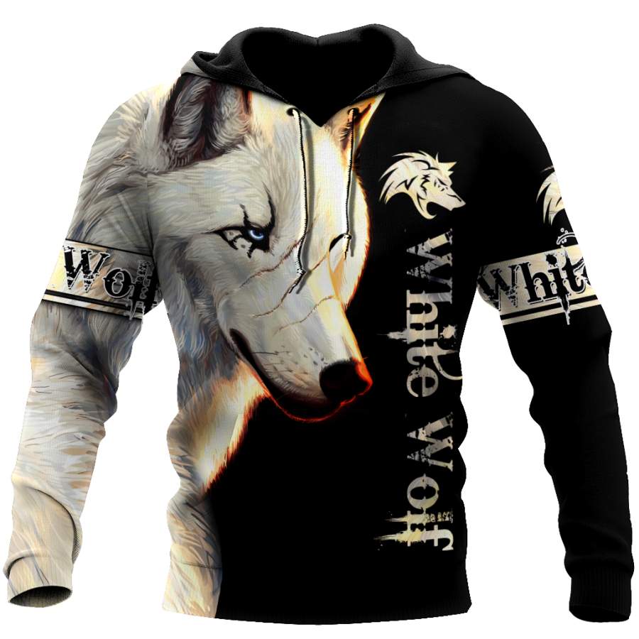 White Wolf 3D All Over Printed Hoodie For Men and Women MH0110202